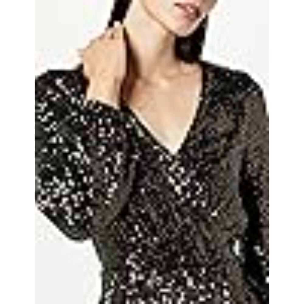 The Drop Sequin Mini Dress XXS | Bronze Glam Party Night Out Holiday Sparkle - Picture 2 of 10